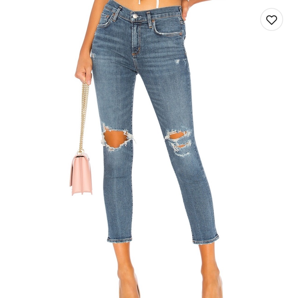 AGOLDE High rise skinny crop